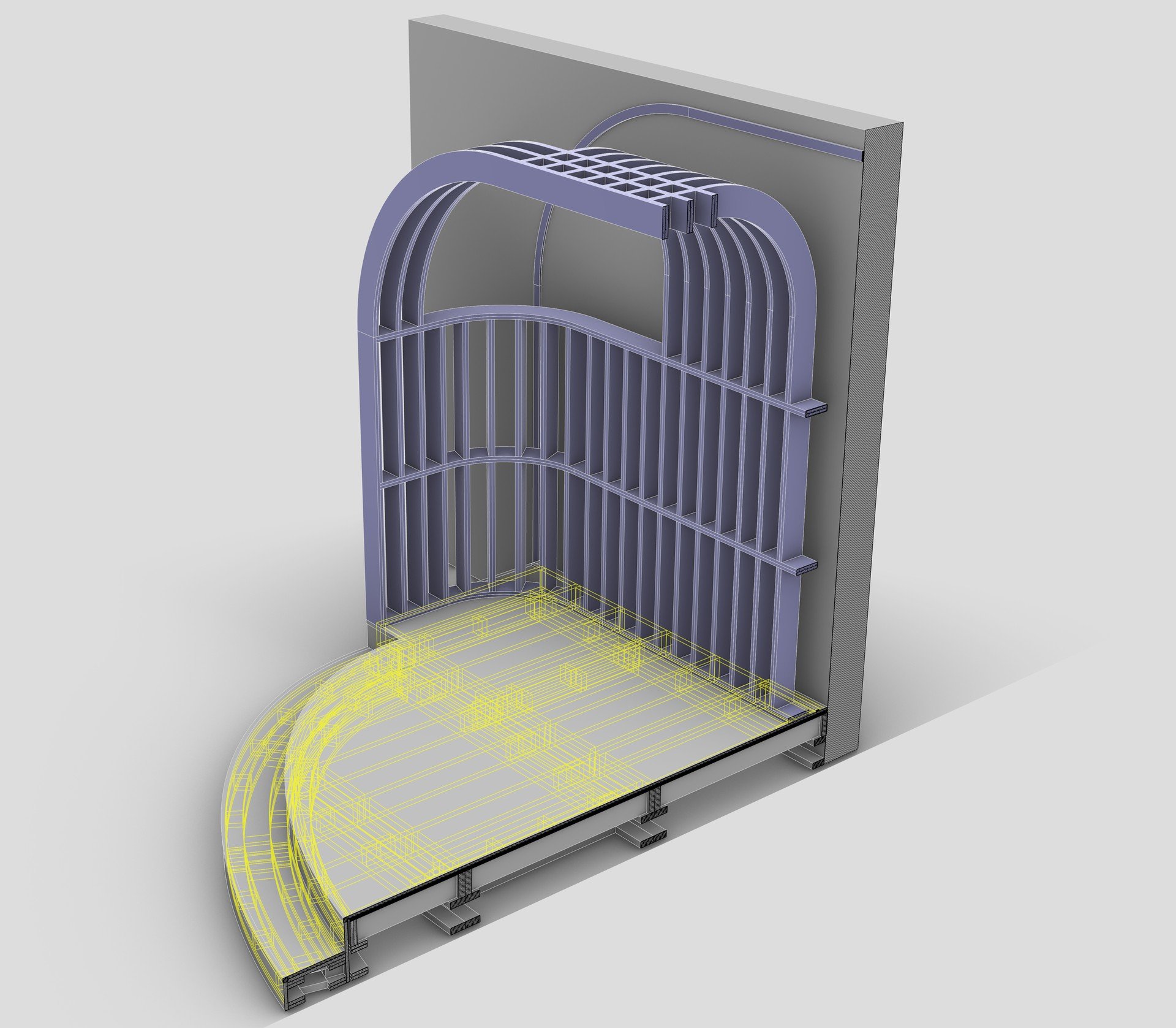 Three Maries Jazz Club stage — assembly section 3D model