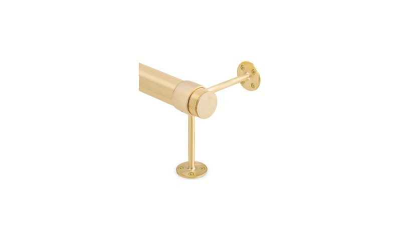 Satin brass foot rail hardware