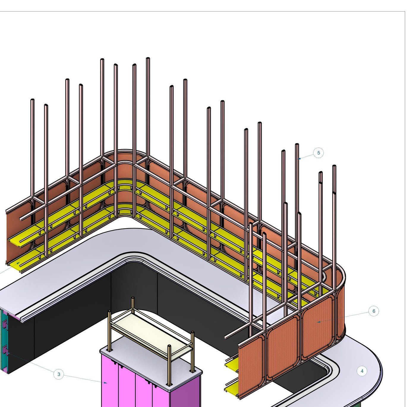 Hotel Vin main bar — assembled perspective render, Rogers, Arkansas